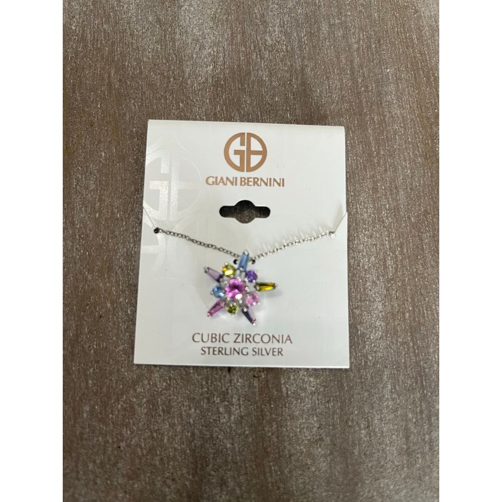 Giani Bernini Sterling Silver Multi-Color Burst Necklace